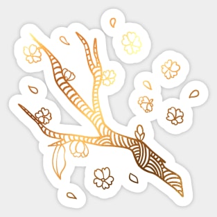 Peach Branch Pattern Sticker